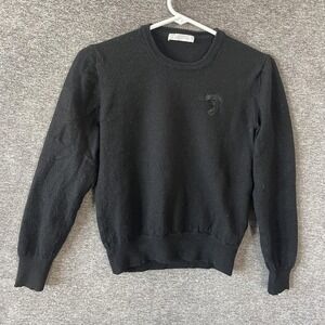 Versace Collection‎ Sweater Mens Medium Black 100% Wool Crewneck Knit Pullover